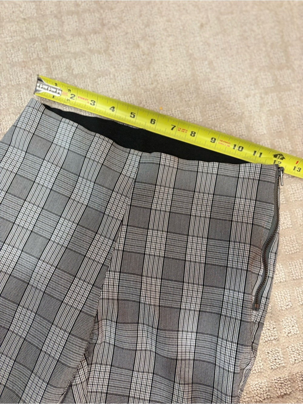 A New Day Plaid High Rise Skinny Ankle Pants Gray Side Zip Stretch Women's 2 - Picture 4 of 8